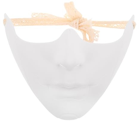 Abaodam Masque Demi-visage Mécanique en Plastique Blanc, Léger et Décoratif pour Bal Masqué et Fêtes à Thème, Accessoire Collectible pour Hommes et Femmes