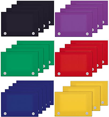 3 x 5 Inch Index Card Case by Better Office Products, 24 Pack, Semi-Rigid Plastic, with Clear Index Dividers, Primary Color Assortment