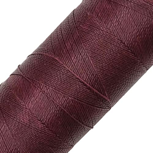 LINHASITA Bobine de Fil ciré 100 g/360 m Épaisseur 0,5 mm Polyester pour macramé 30 Couleurs - Bordeaux/Grenat
