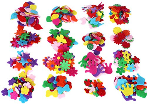 SUPVOX Appliques in tessuto colorato in feltro per decorazioni artigianali 200PCS