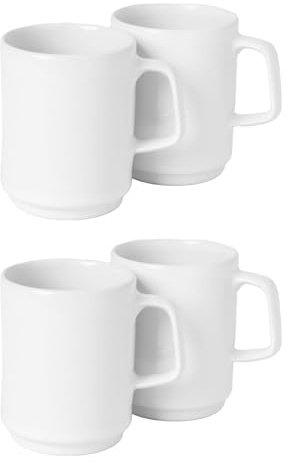 4er Set Kaffee Tasse 0,3 l Porzellan Kaffeetasse Tassen Becher Porzellantasse Kaffeebecher Teetasse Geschirr
