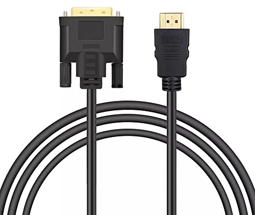 Eono Cable Adaptador HDMI a DVI, 1.8m HDMI a DVI Cable Bidireccional DVI-D 24+1 Macho a HDMI Macho Cable Adaptador Soporte 1080P Full HD Compatible para Laptop, Monitor, TV, PS4