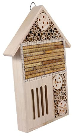 Sosoport Insektenhaus Aus Holz Für Garten Nistplatz Für Wildbienen Marienkäfer Und Schmetterlinge Dekorative Insektenbehausung Bereits Montiert Natürliche