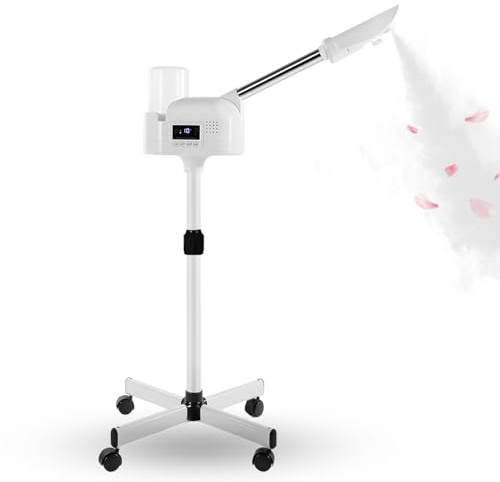 Hovinke Professional Facial Steamer On Wheels for Esthetician, Touch Screen Vaporizador Facial Steamer with Hot Mist&Timer Function, Spa and Home Use