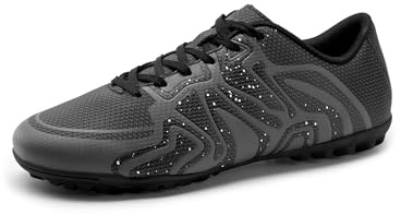 DREAM PAIRS fotbollsskor herr professionella fotbollsskor, promenader och löpning mode sneakers, Svart mörkgrå, 44.5 EU