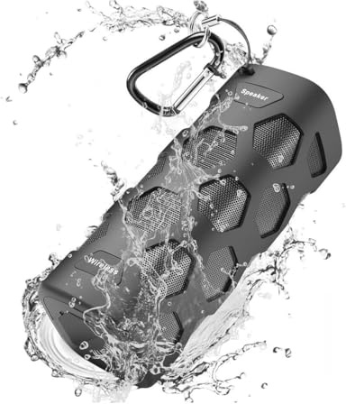 Generic BX Bluetooth Speaker, 20W Portable with Richer Bass, IPX56 Waterproof, 24 Hours Playtime, Power Bank, Built-In Mic, 33ft Bluetooth Range, Stereo Sound, Outdoor Speaker