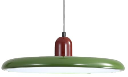 ZTTECH Lámpara Colgante LED 40cm Moderna 36W con Temperatura de Color Regulable Lámpara de Techo 3000K/4500K/6000K Metal y Acrílico para Comedor Cocina Sala de Estar (Rojo + Verde)