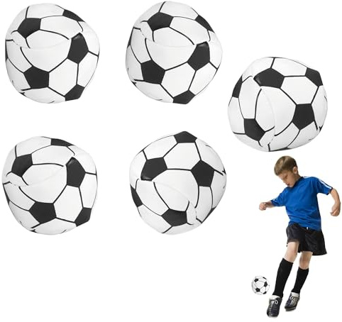 Gxdamxz Balles de Jonglage Enfants, Hacky Sack Forme de Football pour Débutants, 5x5cm - 5 Pièces