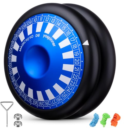 MAGICYOYO JoJo D6 YOSPINNER, 6 in 1 Trick JoJo con modalità di gioco versatili, 2A metallo Jo Jo per dita Spin, Responsive Jo-Jo Jo con inattività, Magic Yoyo Toy per bambini e adulti