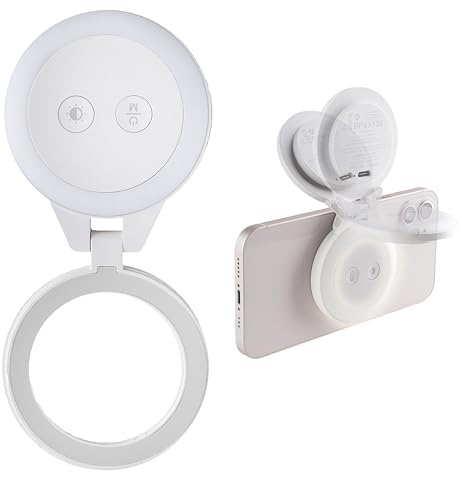 PGYTECH MagGlow Luz de Relleno Magnética para Móvil, Luz de Selfie MagSafe, Anillo de Luz LED Magnético Portátil con Luz Fría/Suave/Cálida, para Selfies/Fotografía/Vídeo (Gris Niebla)