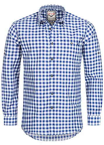 Stockerpoint Trachtenhemd OC-Franzl | kariert | modern Fit M Blau