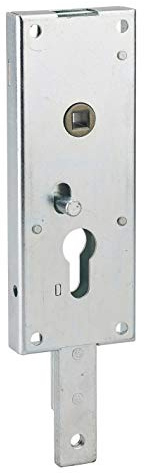 THIRARD - Boitier de Serrure en Applique à Double Entrée à Fouillot pour Garage Basculante - 1 Point Bas - 60 x 160 mm - Carré 7 mm - Acier Zingué - Sécurité Optimale - Installation Facile - Gris
