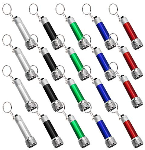 Bantoye 20 Packs Mini LED Flashlights, 2.7 Inch Pocket Flashlight Keychain 5 Bulbs LED for Kids, Camping, Party, 5 Colors