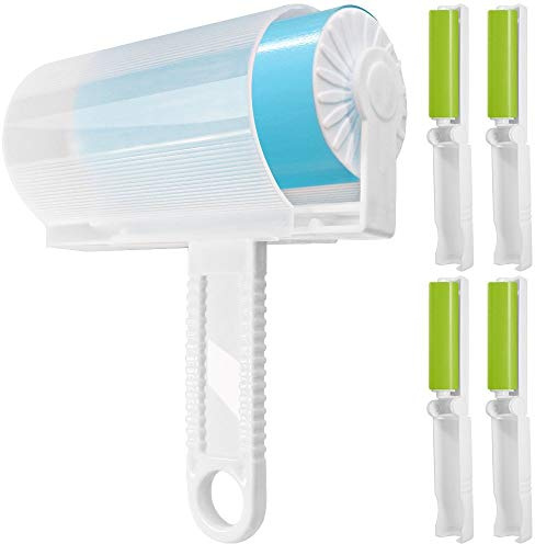 5 Pack Sticky Lint Roller with Cover Travel Dust Picker Cleaner Remover Brush Value Blue Green