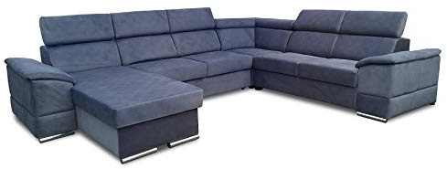 All4All Ecksofa mit Schlaffunktion Yoko Pano - Schlafsofa mit Bettkasten - Eckcouch 326x264 cm - Wohnlandschaft U-Form - XXL Sofa - Farbe wählbar - Gewebe - Sofa Groß - Modern - Seite Links 19