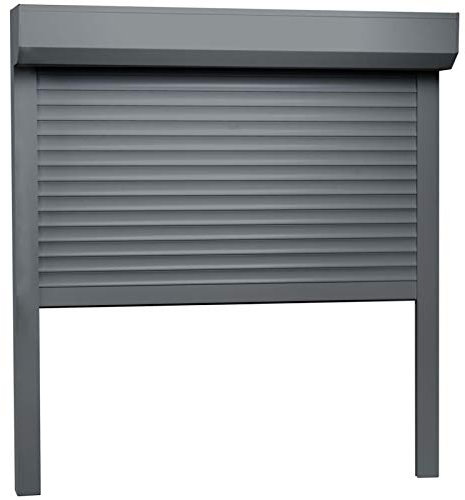 Tidyard Rollladen Aluminium Gute Wärme- und Schalldämmung Rollladenpanzer Behang Rolladen Rolladenbehang Vorbaurollladen 100 x 100 cm Anthrazit