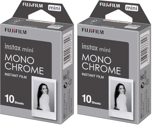 INSTAX Mini Instant Film, Monochrom, Einzelpackung (Packung mit 2)