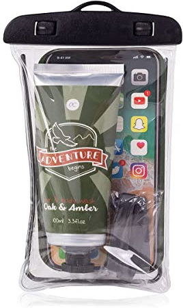 Accentra Geschenkset Adventure Colleciton, Badeset/Pflegeset/für Männer, 2in1 Duschgel und Shampoo und wasserdichte, durchsichtige Handytasche in tollem Look