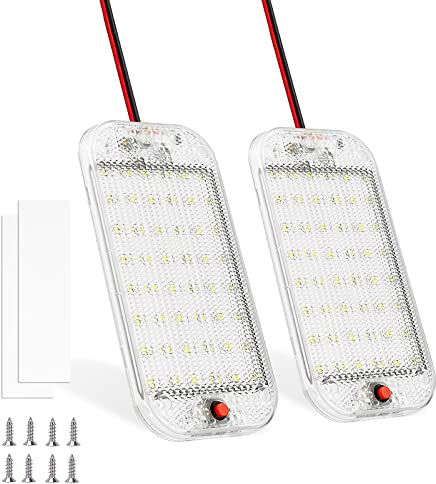 MERTTURM 48 LED Innenbeluchtung Auto, Super Hell 800LM 12V LED KFZ Innenraumbeleuchtung mit Schalter, 6000K Weißlicht für Wohnmobile LKW Van Caravan Boot(2 Stück)