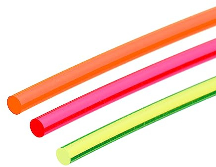 QUARKZMAN 6 st ersättningsfiber optiska visirstavar 2,5 mm x 15 cm PMMA för bågar visir hantverk konst fluorescens röd grön orange