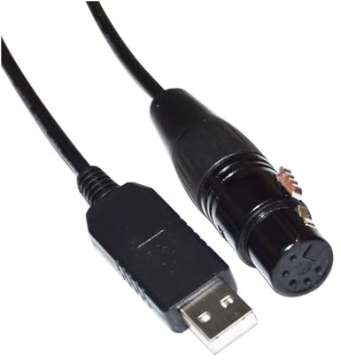 FTDI RS485 USB TO DMX512 XLR 5PIN 5P FEMALE/MALE DMXCONTROL FREESTYLER ARTNET QLC+ MAGIC Q TO STAGE CONTROLLER KABLE (Size : 8m, Color : 5P XLR FEMAIL B)