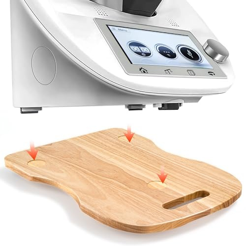 Gleitbrett für Thermomix TM6, Gleitbrett Thermomix TM6 mit Rollen, Rollbrett für Thermomix TM6, 360° Drehbar Slider Thermomix TM6, Leicht Gleitendes Gummiholz Gleitbrett Thermomix TM5, Dunkelbraun