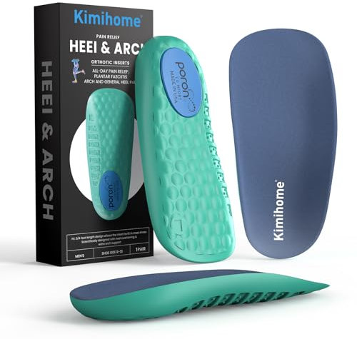 Insolas para fascitis plantar - Cojines de copa para el talón 3/4 con soporte de arco para el dolor en el talón, alivio de la fascitis plantar y espolones calcáneos.