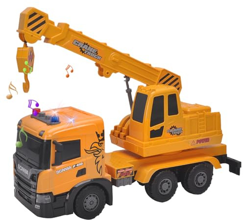 Smart BeBe Scania Extra große Spielzeug mit Lichtern und Sounds Reibung Spielzeug für Kinder (Kranwagen-1)