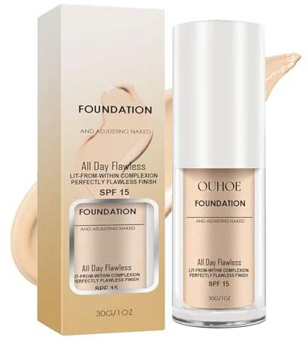 Matte Flüssig Foundation, SPF 15 Ganzen Tag Einwandfrei Concealer Foundation Make Up, Natürlich Feuchtigkeitsspendende Foundation, Color Correct, Flawless, Wasserfestes Langanhaltendes Make Up(30g)