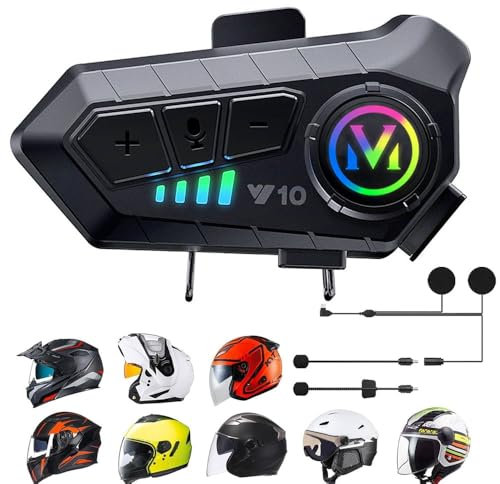 YiYunTE Intercomunicador Casco Moto, Dual Reducción Ruido Manos Libres Moto, Bluetooth 5.3 Auriculares Casco Motos Motocicleta, Impermeable Comunicador Cascos Motos Hombre Mujer Auriculare para Música