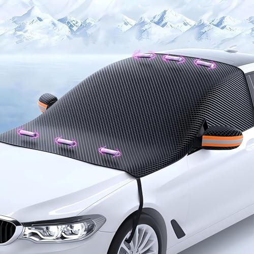 GLYGLY Auto Windschutzscheibenabdeckung für VW T5 T6 Multivan/MK6, Auto Magnetische Frontscheibenabdeckung Wasserdicht Faltbar Scheibenabdeckung