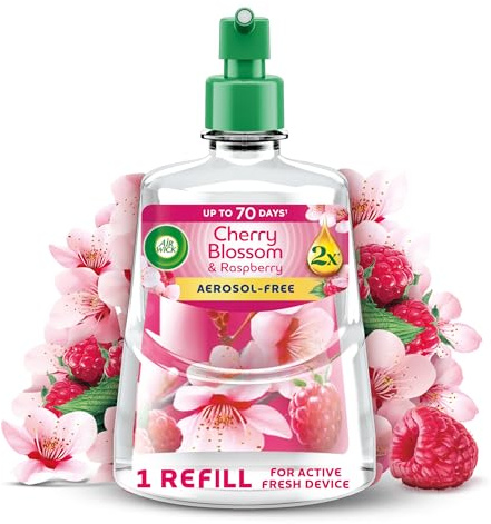 Air Wick Cherry Blossom & Raspberry Aerosol-Free Automatic Spray Refill 228ml, Lasts up to 70 Days, Air Freshener