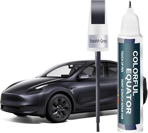 BESCH Pintura Retocar Arañazos para Coches Teslas Y X S 3 Highland - Pluma Reparador para Desconchones de Piedra y Arañazos 12ml (Gris Sigiloso)