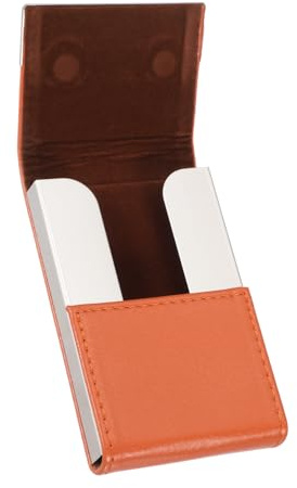sourcing map Visitenkartenhalter, PU-Leder, Visitenkartenetui, Tasche, Visitenkartenetui, Metallhalter mit Magnetverschluss, für Damen und Herren, Schwarz