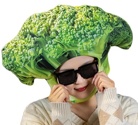 Générique Chapeau de légumes de dessin animé photo de brocolis - Chapeau en peluche, accessoires de cosplay