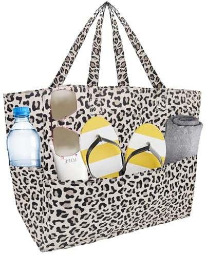 LUKIUP Strandtasche Familie, XL Badetasche mit mini Badetasche, Beach Bag Einkaufstaschen für Reisen Einkaufen und Alltag