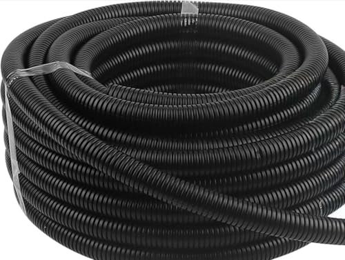 CHIHEUNG 20m Flexible Conduit Tube, 20mm Inner Diameter Hose Pipe, Plastic Conduit Trunking for Pond Fountain,Black