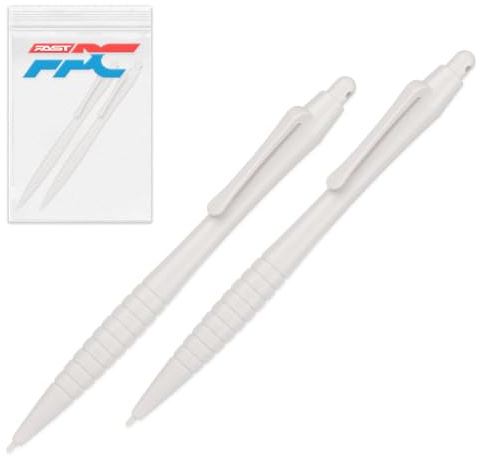 Lot de 2 grands stylets blancs ergonomiques nervurés compatibles avec Nintendo Wii | Wii U | DS | DSI | DSi XL | 2DS | NEW 2DS XL | 3DS | 3DS XL | NEW 3DS XL