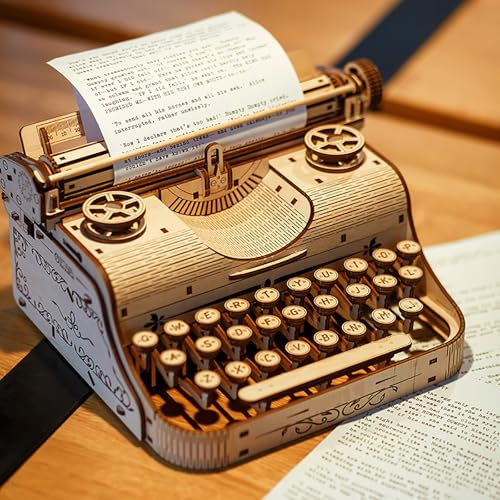 Manuelle Schreibmaschine im Retro-Stil, mechanische Schreibmaschine für Notizen, Briefe oder kreatives Schreiben, tragbar, einfach zu bedienen, nostalgische Kollektion für Schriftsteller.