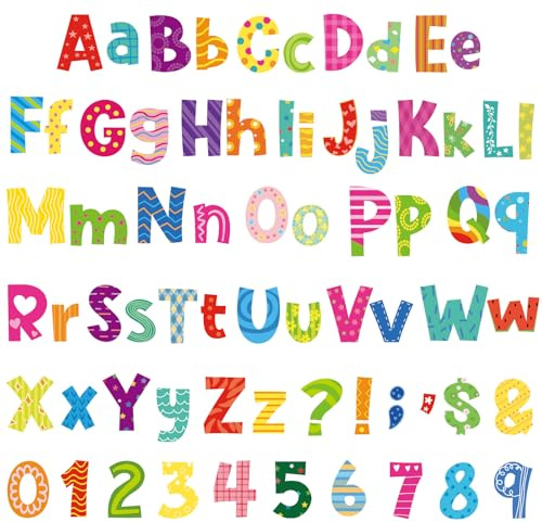 134 PCS 5 Inch Bulletin Board Letters Alphabet Numbers Combo Set Colorful Punctuation Letter Cutouts for Bulletin Board Classroom Wall Display Home Decor