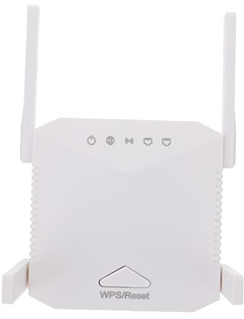 Repetidor WiFi 300 2,4 GHz 4 Antenas y Enchufe UE | ABS Blanco, Función Antiinterferencias, Memoria Integrada, Diseño Ventilación Lateral, para Red Doméstica