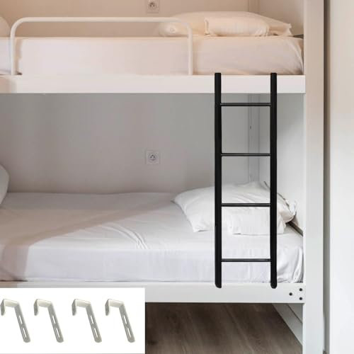 TMKDNNKG Scaletta a 4/5 gradini per Letto a Castello, Scala di Ricambio per Letto a Castello per Camper, scaletta Dritta Decorativa per Lato Letto con Ganci (Dimensioni: 130 cm (51))