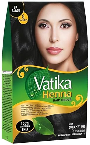 Henna Negro Azabache 60g – Jet Black | Tinte Natural para el Cabello | Color Intenso y Duradero | Con Hierbas Ayurvédicas | Sin Amoniaco ni Parabenos