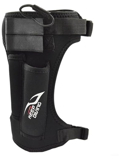 Fauhapyway Holder Diving Blade Sheath Arms Leg Straps Neoprene Wrap Front Pockets D-Ring Attachment 3.5mm Material For Scissors(Black)