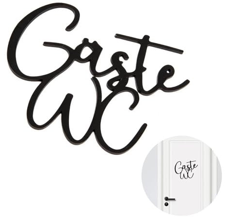 Gästetoilettenschild,Toilettenbelegungsschild für die Wandtür der Gästetoilette, Türschild 3D, Toilettenschild Selbstklebend Schwarz, Toiletten Aufkleber, Türschild, Lustige WC Deko für Innen