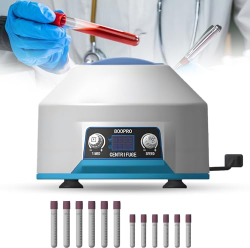 Centrifugeuse de Laboratoire Capacité pour Tubes 5/7/10 ml | 4000 tr/min-1953xg, Minuterie 1-99 min/Couvercle Transparent/Écran LEDPortable/Silencieuse Capacité 6 * 15ml