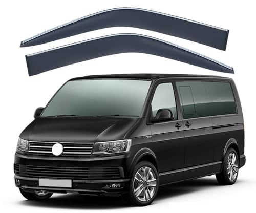 Windabweiser für VW Transporter MK6-T6 2016-2021+, PC-Material Autofenster Regenschutz, Ventilation & Sonnenschutz, 2 Stück Gebrauch und Regentagen(FürVW Transporter T6)
