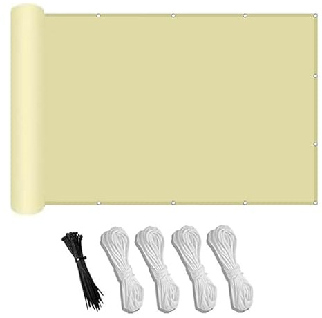 Vela Ombreggiante Impermeabile Rettangolare 6x6.2m Tenda da sole impermeabile con occhielli, per Balcone Giardino terrazza,con Occhielli e Fascetta,Giallo chiaro