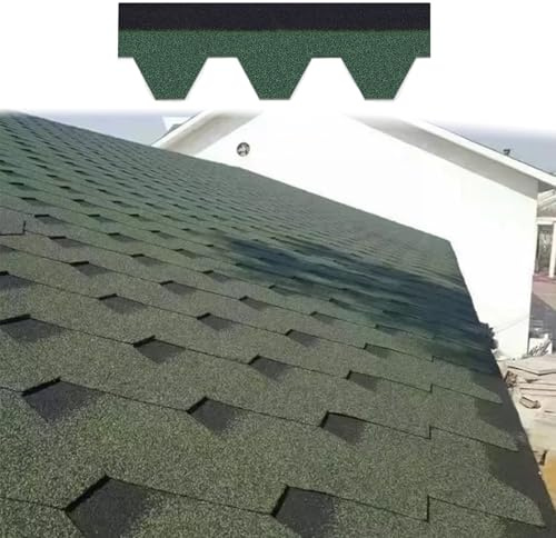 Tejas asfálticas verdes de 100 x 32,5 cm, impermeables. Juego de tejas para techos, ideales para el hogar, terrazas acristaladas, cenadores, porches y reformas de tejados(42pcs)