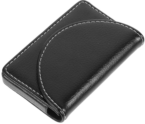 VALICLUD Elegantes Visitenkartenetui aus Leder mit Komfortablem Griff und Schutz für Reisedokumente Schlichtes Design in Schwarz für Täglichen Gebrauch im Büro